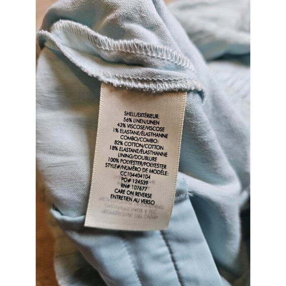 Alice + Olivia Size Small Blue Linen Viscose High Waisted Cargo Jogger Pants - Picture 6 of 8